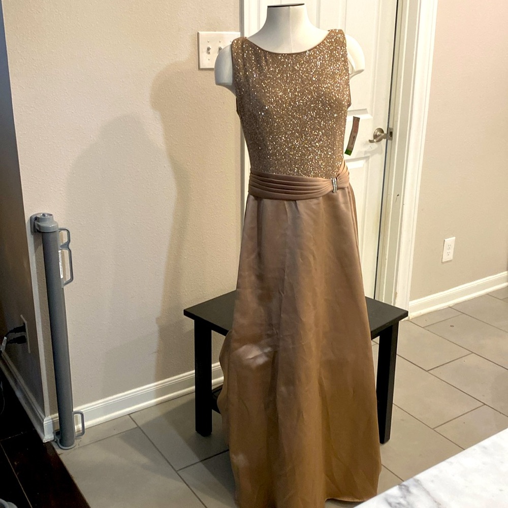 NWT Patra Taupe Dress with Glitter size 14